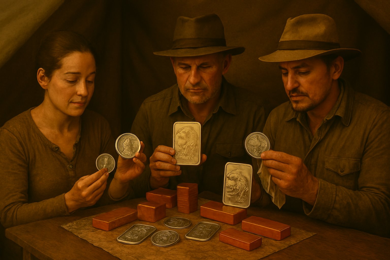 Mixed Bullion Sets – Native American and Lady Liberty Designs in .999 Fine Silver, Copper, and Titanium Featuring Morgan Dollar, Walking Liberty, and Saint-Gaudens Motifs