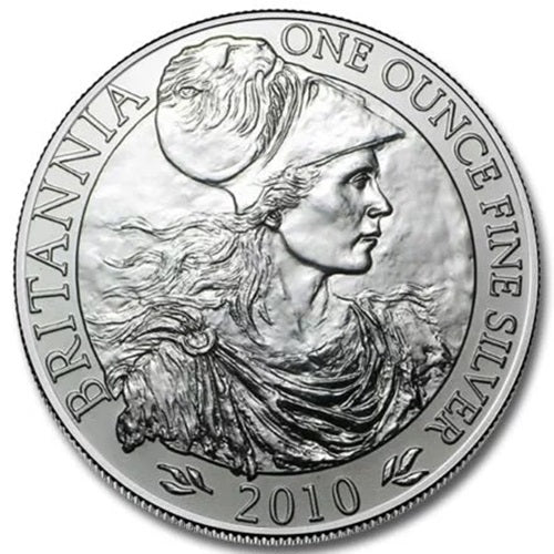 2010 Great Britain Britannia 1 oz Coin BU Corinthian Majesty in Britannia Silver