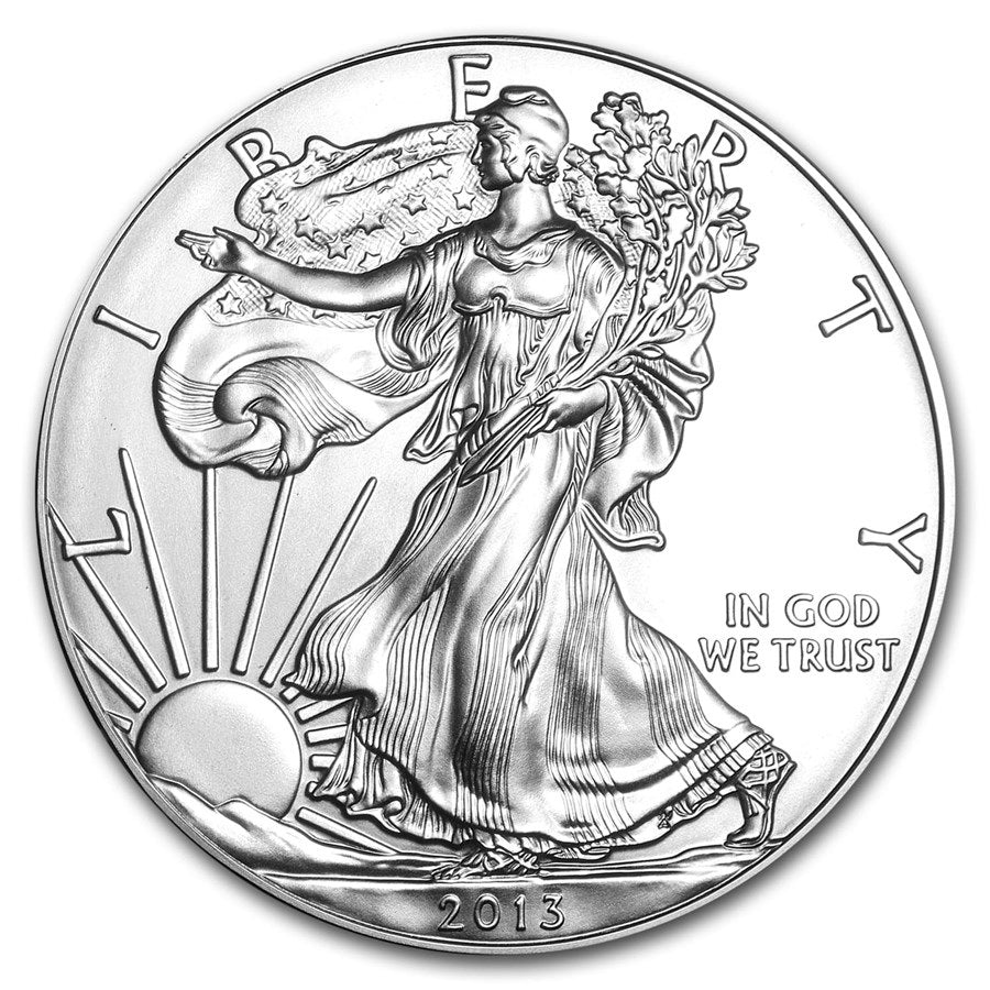 2013 American Silver Eagle * 1 oz .999 Fine Silver * BU Condition * Free Capsule