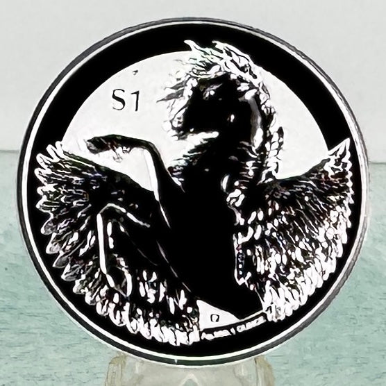 2018 BVI Silver Pegasus Reverse Frosted BU Proof Coin * Mythic Beauty * Plus Free Capsule