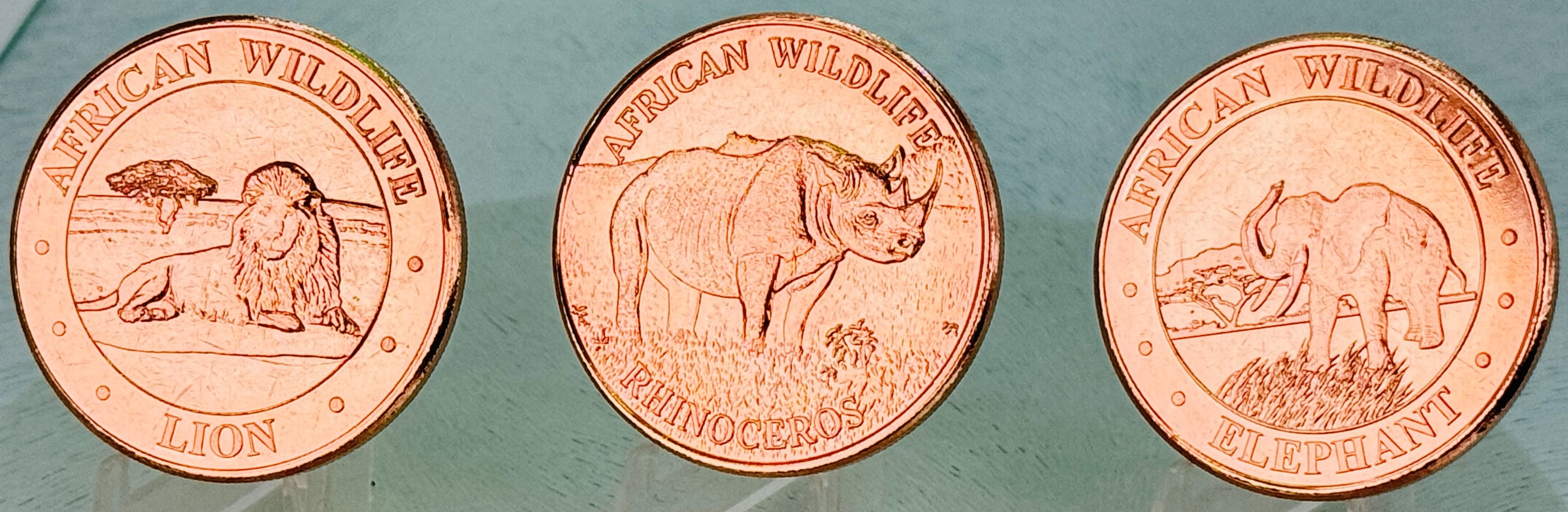 Copper Art Coins * Three-Piece African Wildlife Series * Fine .999 Bullion * Minted in the USA