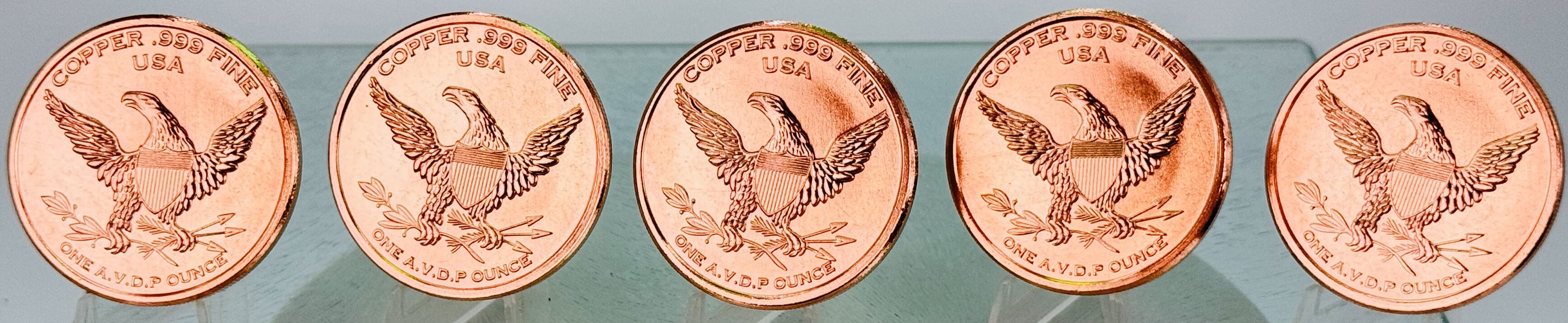 Copper Art Coins * Ice Age Series * Five-Piece Set * Fine .999 Bullion * Minted in the USA