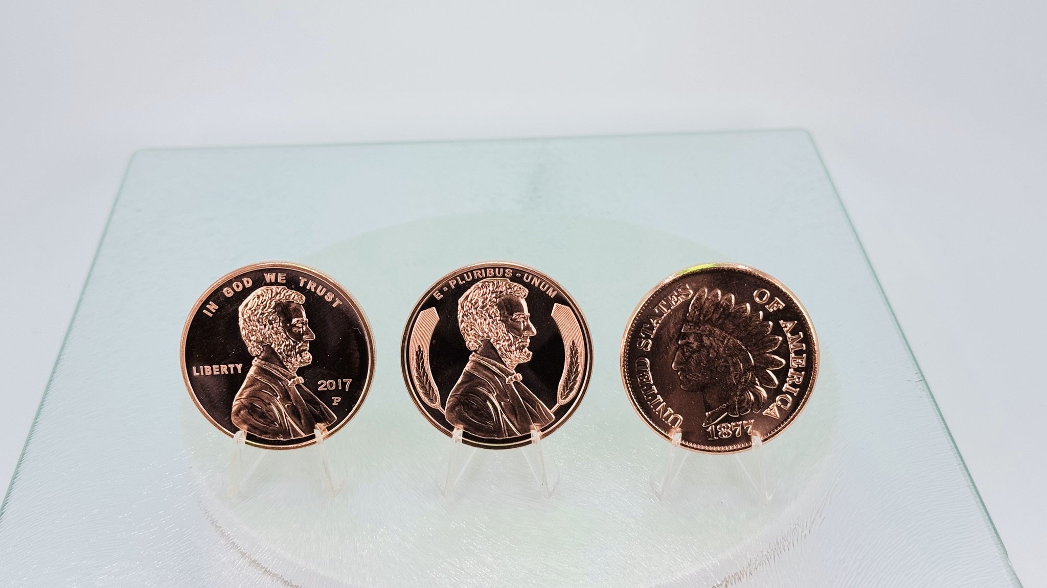 Copper Art Coins * Three-Piece Penny Set * Fine .999 Bullion Rounds * US Minted