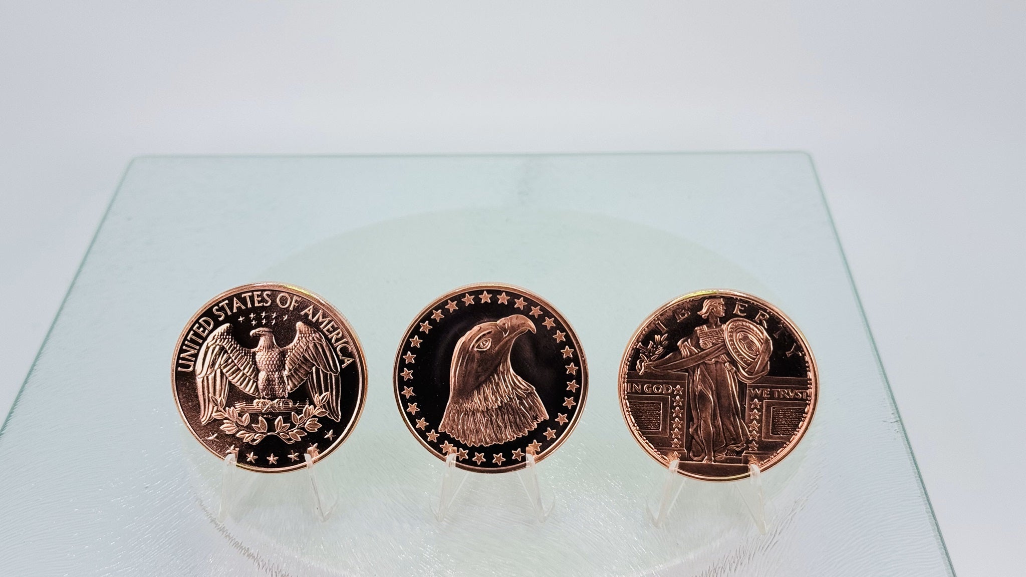 Copper Art Coins * 3-Piece Quarter Set * Fine .999 Bullion Rounds * Minted in US