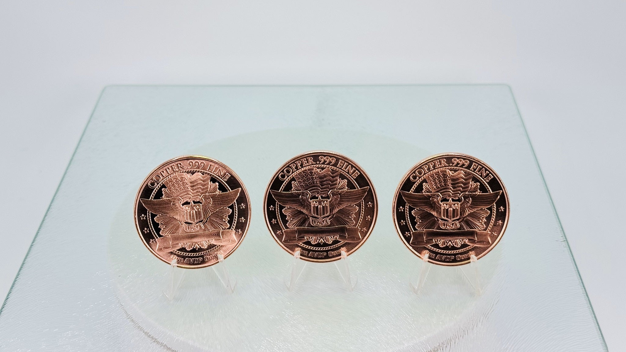 Copper Art Coins * 3-Piece Quarter Set * Fine .999 Bullion Rounds * Minted in US