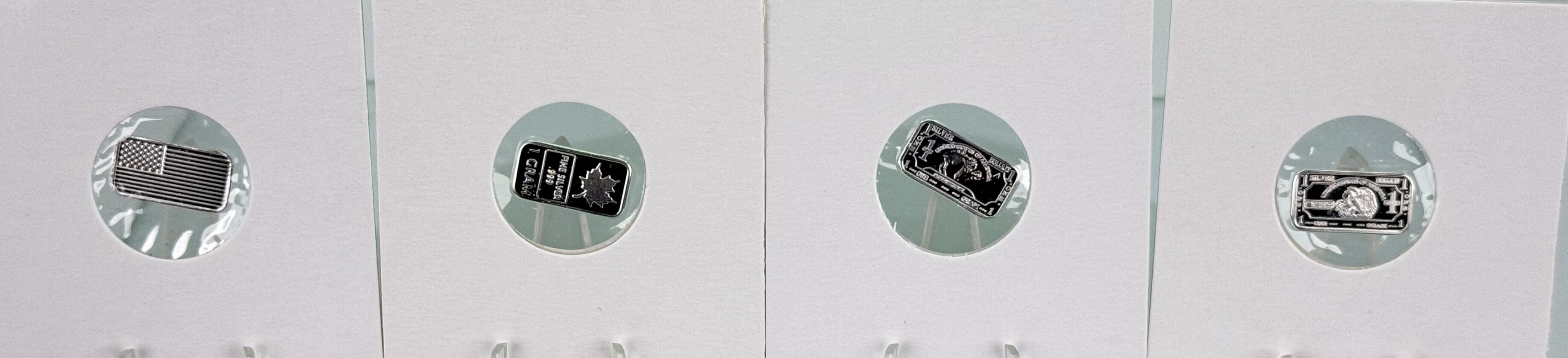 Silver Art Bars * Four-Piece Set * Fine .999 Silver Bullion * One Gram Each