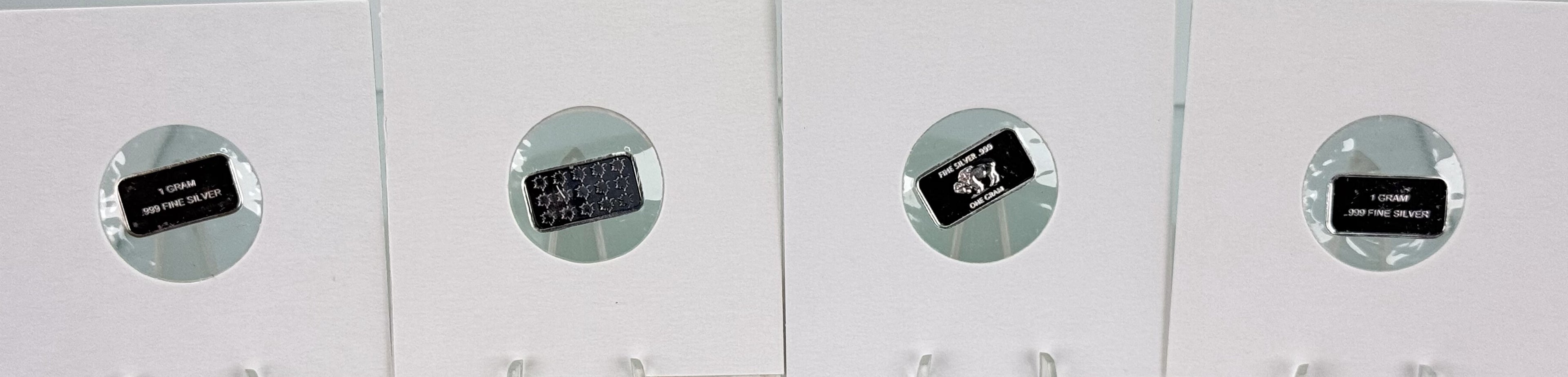 Silver Art Bars * Four-Piece Set * Fine .999 Silver Bullion * One Gram Each