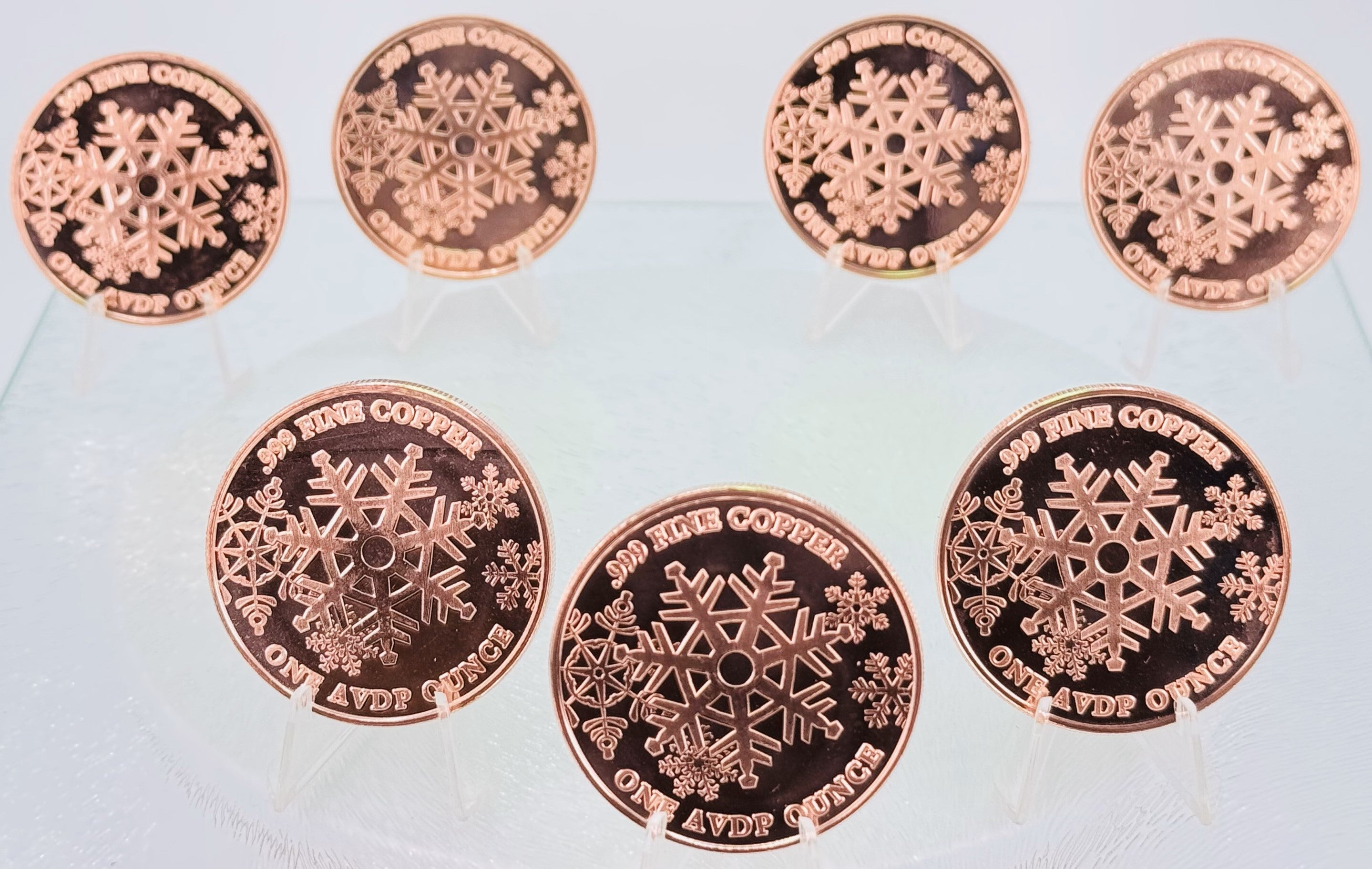 Copper Art Coins * Seven-Piece Holiday Set * Fine .999 Bullion * Minted in USA