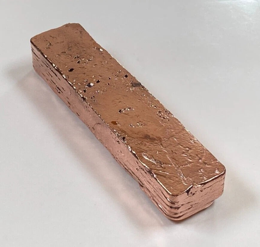 Copper Bar * Loaf Style Ingot * 2.51 Lbs. * 99.9 Fine Bullion * Smooth Finish