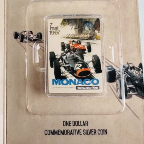 Niue 2015 $1 Vintage Mini Posters “Monaco” – JVP & PAMP 1/2 Oz Pure Silver $1 Coin