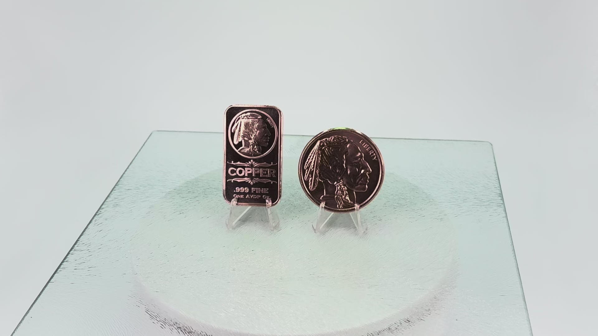 Copper Art Coin & Bar * Two-Piece Native American Set * Fine .999 Bullion