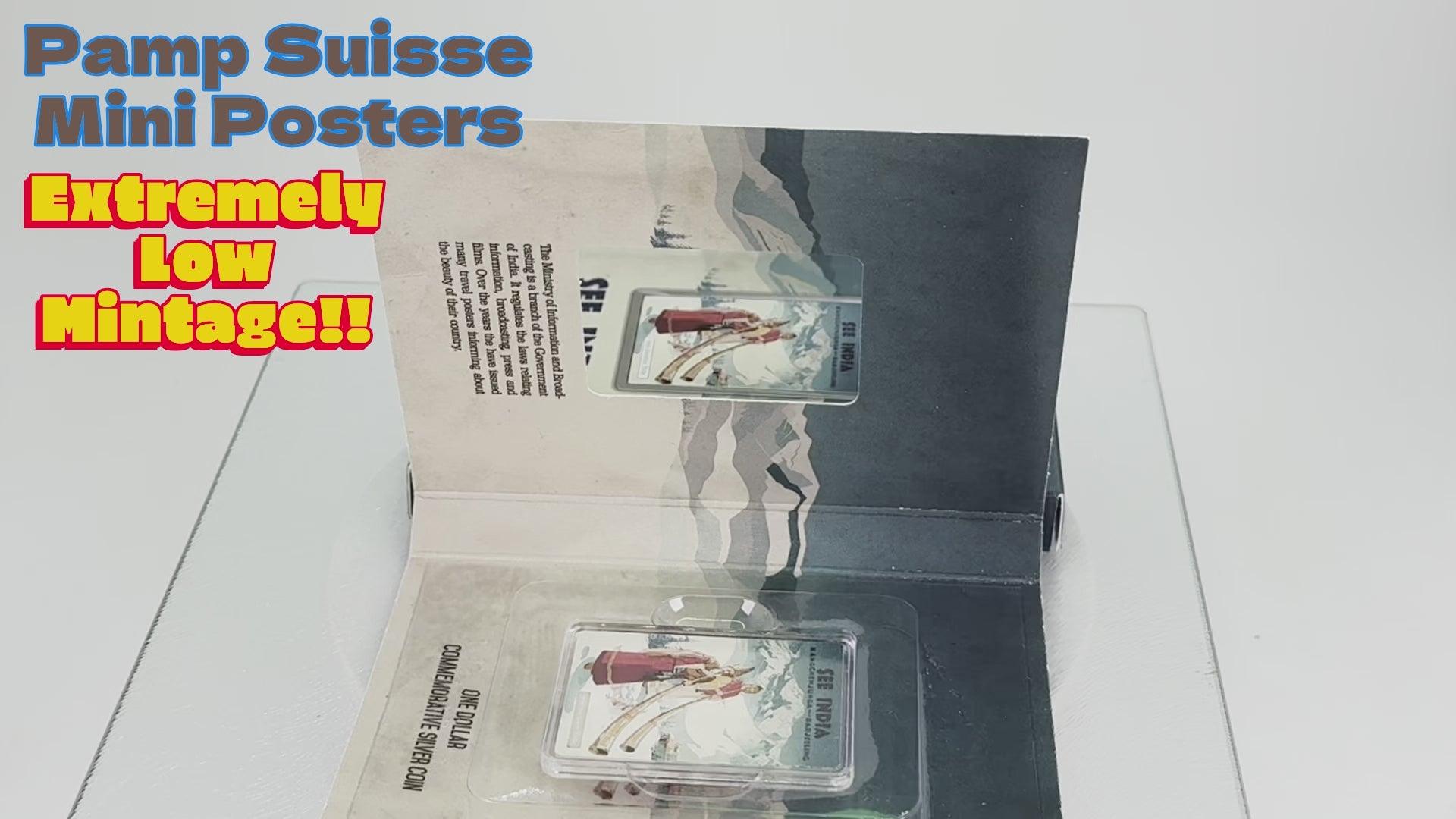 Niue 2015 $1 Vintage Mini Posters “See India” – JVP & PAMP 1/2 Oz Pure Silver Bar