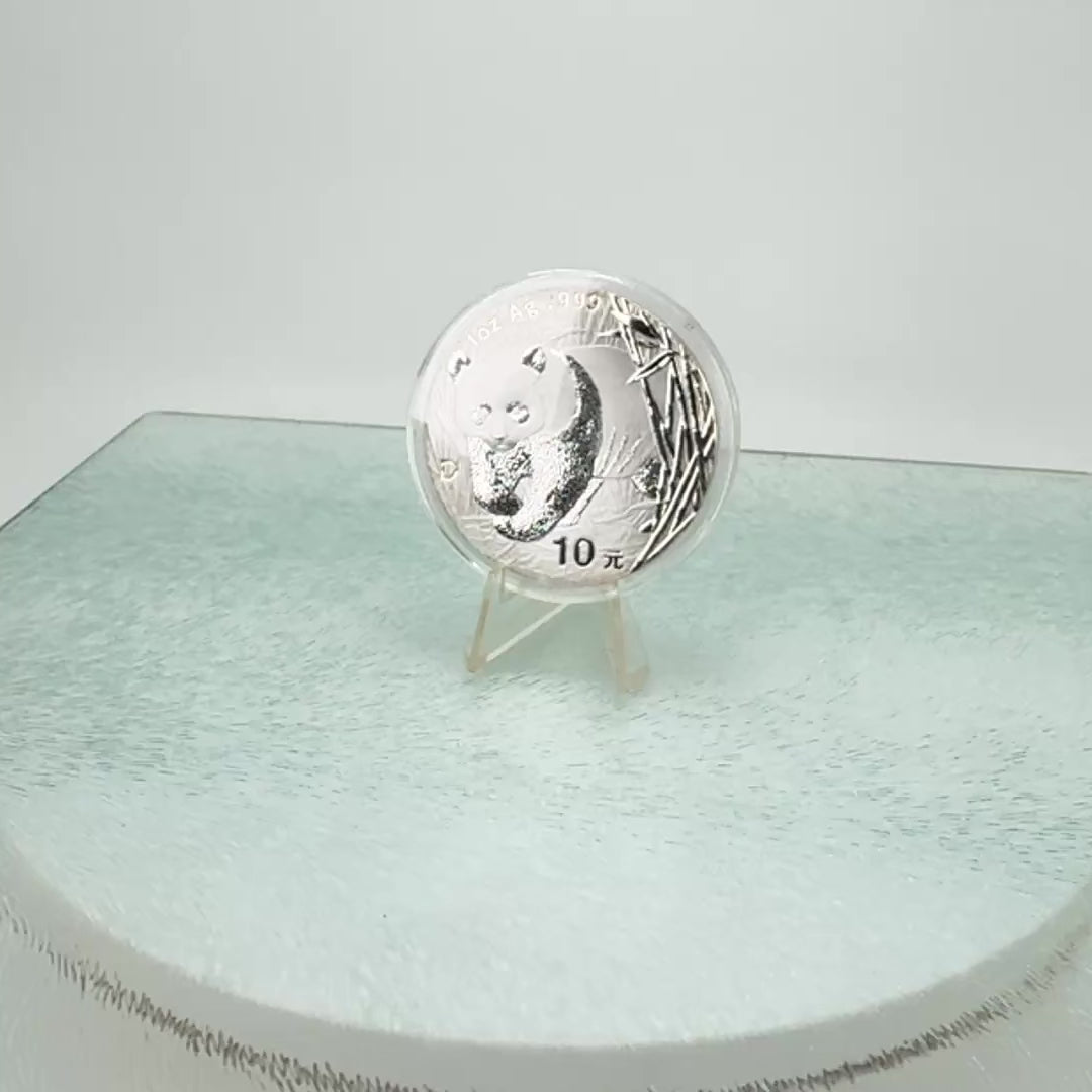 2001-D Chinese Silver Panda * 30g 10 Yuan * BU .999 Fine Silver Bullion Coin * Plus Free Capsule