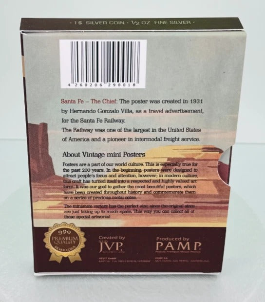 Niue 2015 $1 Vintage Mini Posters “The Chief” – JVP & PAMP 1/2 Oz Pure Silver