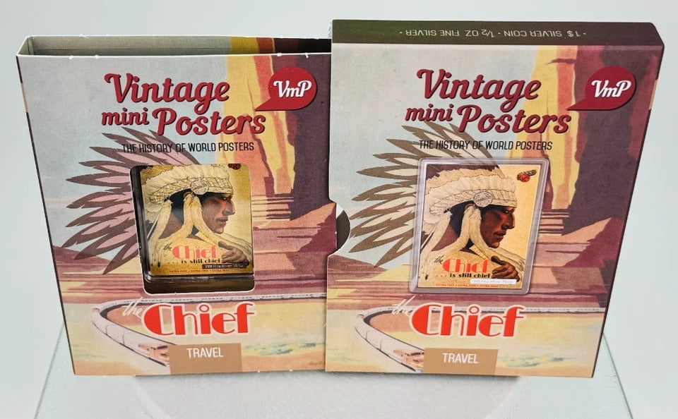 Niue 2015 $1 Vintage Mini Posters “The Chief” – JVP & PAMP 1/2 Oz Pure Silver