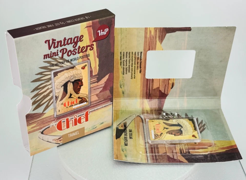 Niue 2015 $1 Vintage Mini Posters “The Chief” – JVP & PAMP 1/2 Oz Pure Silver
