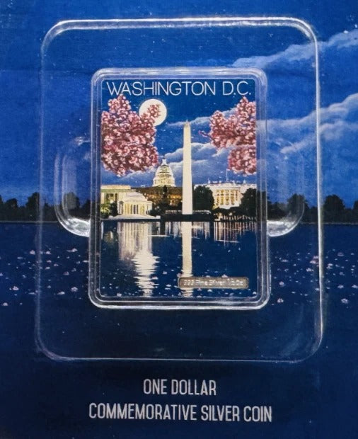 Niue 2015 $1 Vintage Mini Posters “Washington D.C.” – PAMP Suisse 1/2 Oz Silver Bar