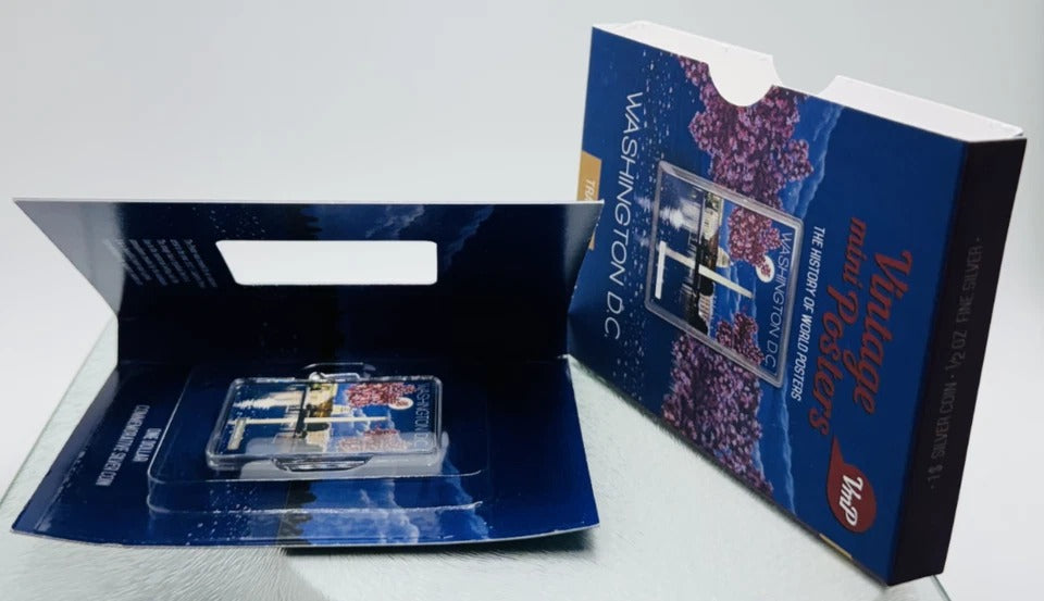 Niue 2015 $1 Vintage Mini Posters “Washington D.C.” – PAMP Suisse 1/2 Oz Silver Bar