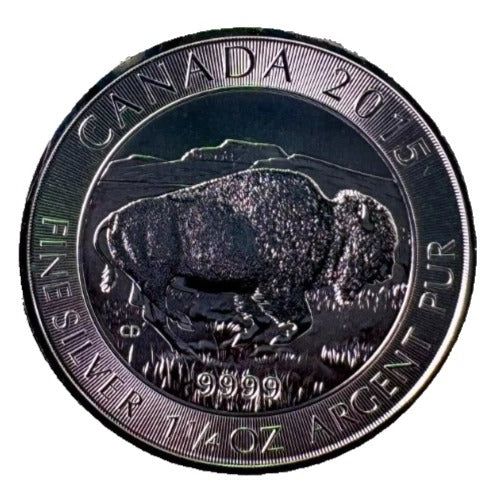 2015 Canada 1 1/4 oz $8 Silver Buffalo Coin * Canadian Wildlife Series * Plus Free Capsule