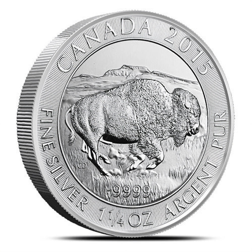 2015 Canada 1 1/4 oz $8 Silver Buffalo Coin * Canadian Wildlife Series * Plus Free Capsule