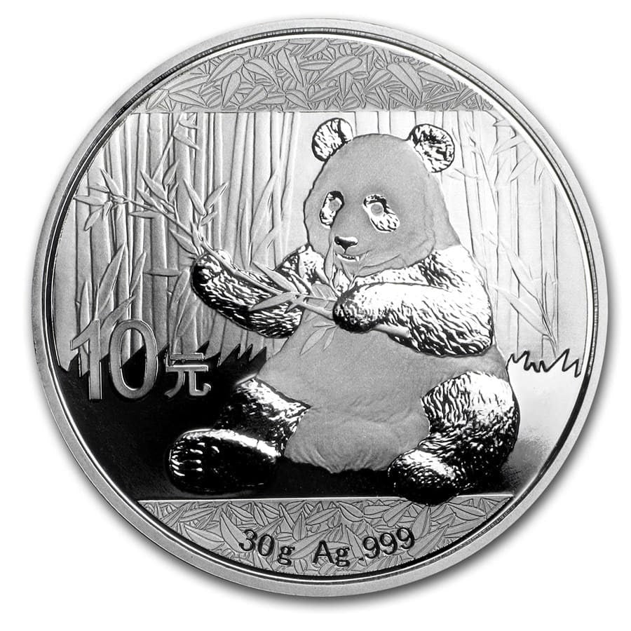 2017 Chinese Panda * 30g 10 Yuan * BU .999 Fine Silver Coin * Plus Free Capsule (Copy)