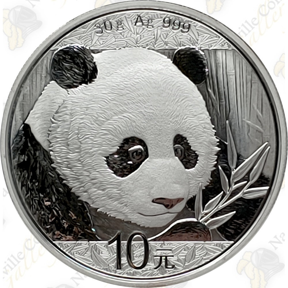 2018 Chinese Panda * 30g 10 Yuan * BU .999 Fine Silver Coin * Plus Free Capsule