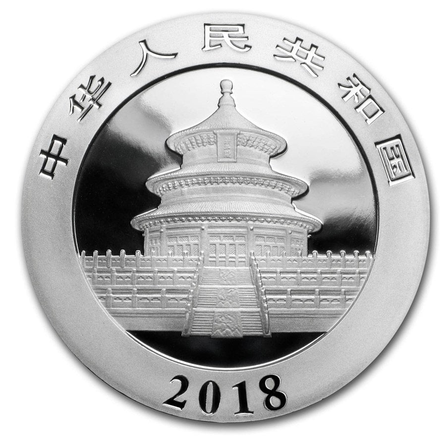 2018 Chinese Panda * 30g 10 Yuan * BU .999 Fine Silver Coin * Plus Free Capsule