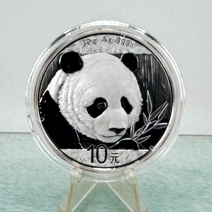 2018 Chinese Panda * 30g 10 Yuan * BU .999 Fine Silver Coin * Plus Free Capsule