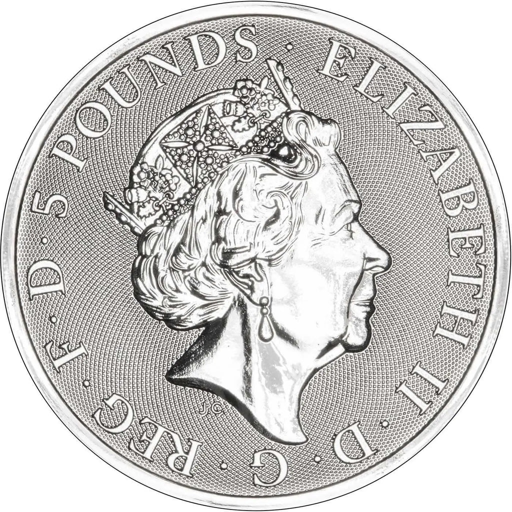 2018 British Queen’s Beasts * Black Bull of Clarence 2 oz Silver Coin * Plus Free Capsule