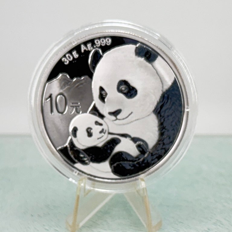 2019 Chinese Panda * 30g 10 Yuan * BU .999 Fine Silver Coin * Plus Free Capsule
