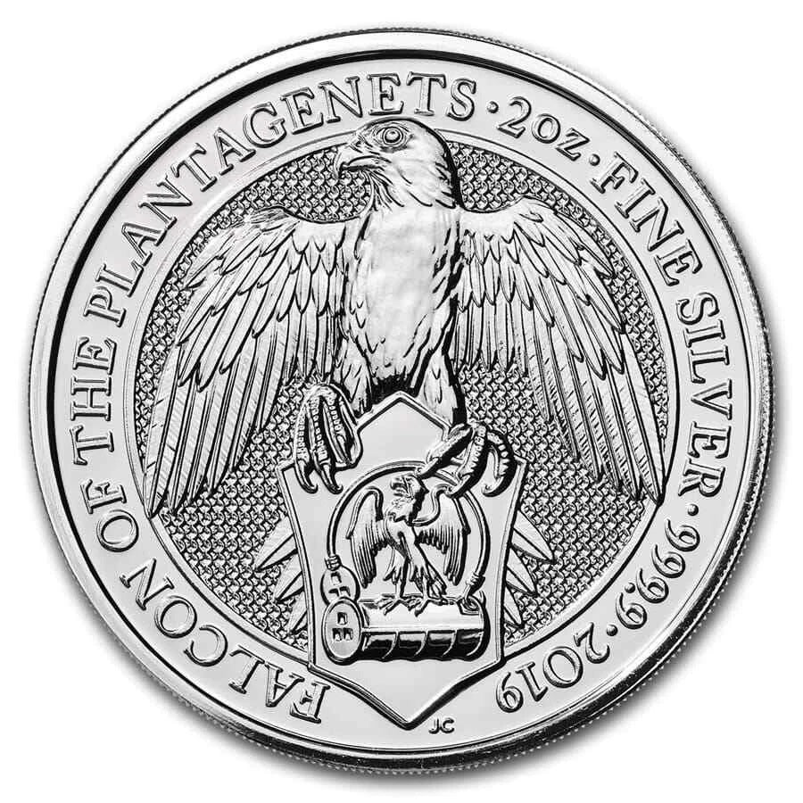2019 British Queen’s Beasts * Falcon of the Plantagenets 2 oz Silver Coin (.9999) Fine Bullion