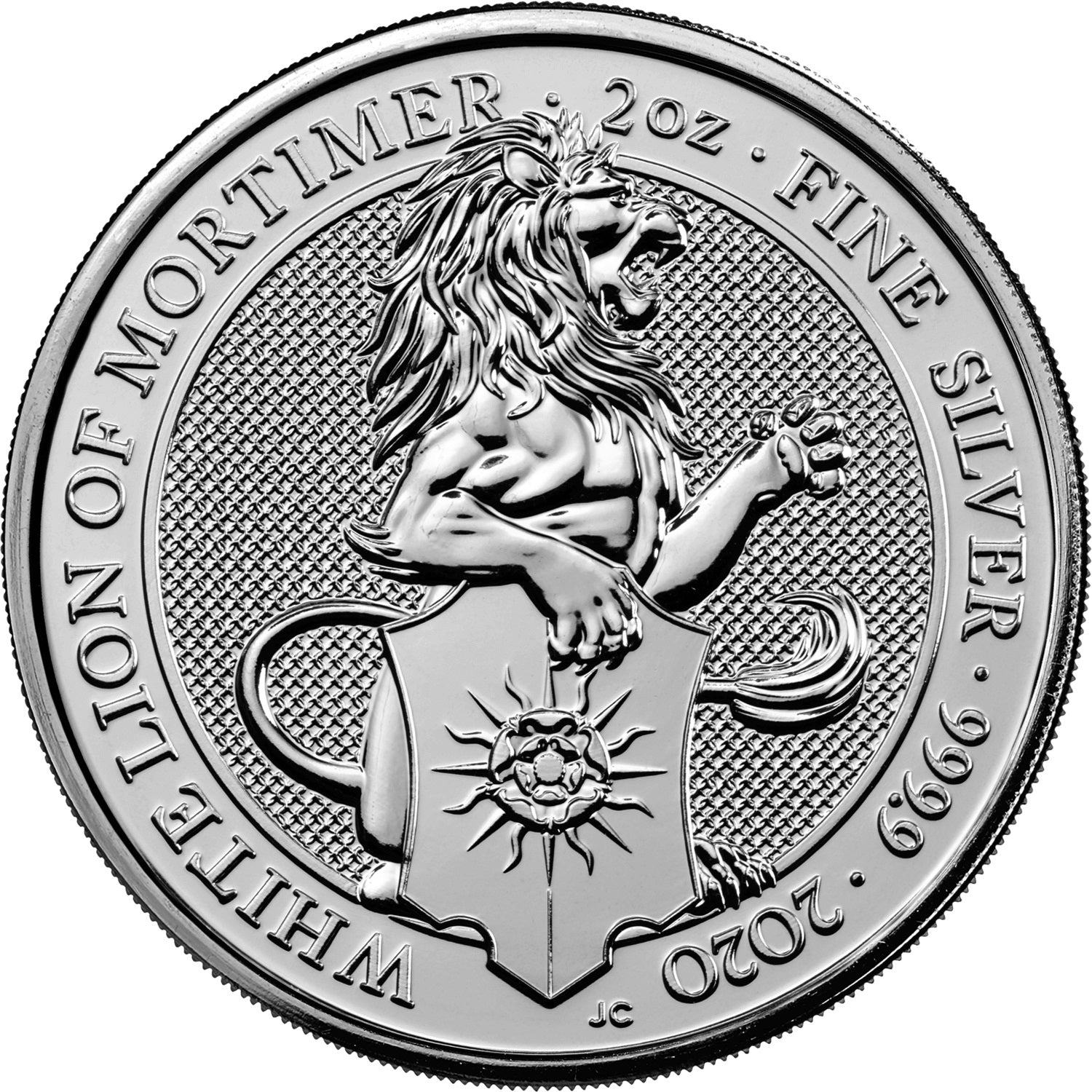 2020 British Queen’s Beast * White Lion of Mortimer * 2 oz Silver * Mint Package