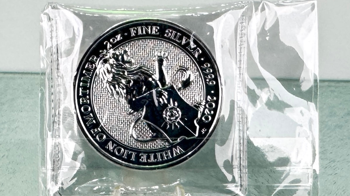 2020 British Queen’s Beast * White Lion of Mortimer * 2 oz Silver * Mint Package