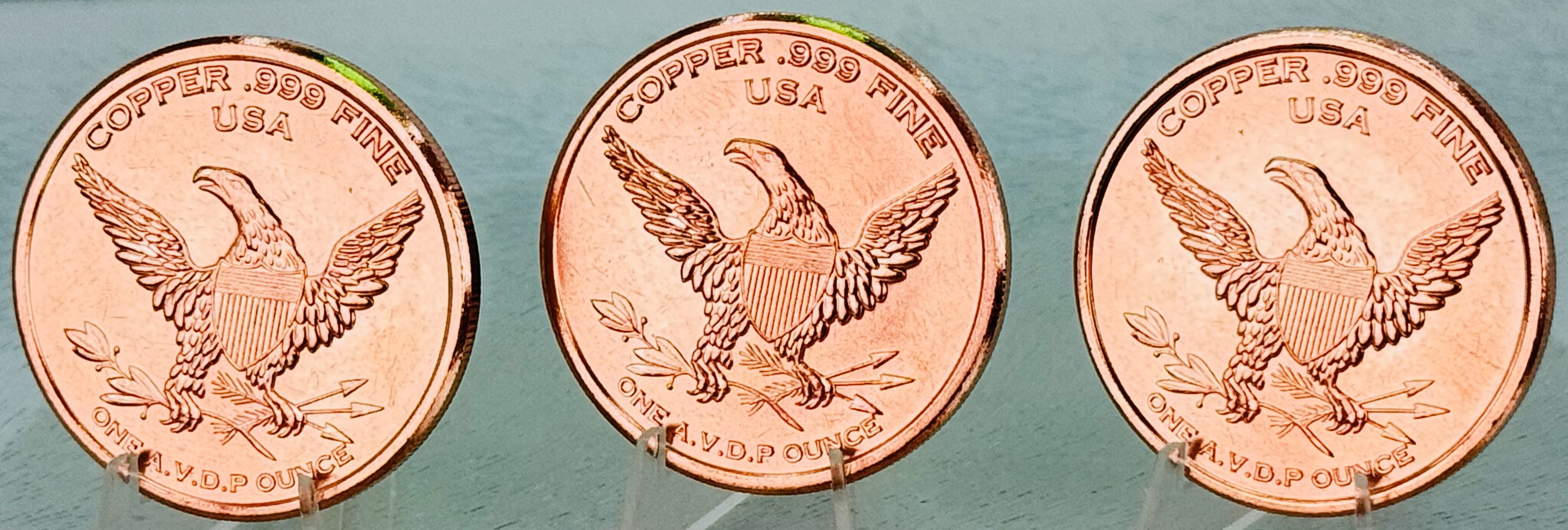 Copper Art Coins * Three-Piece Veterans Series * Fine .999 Bullion * US Minted