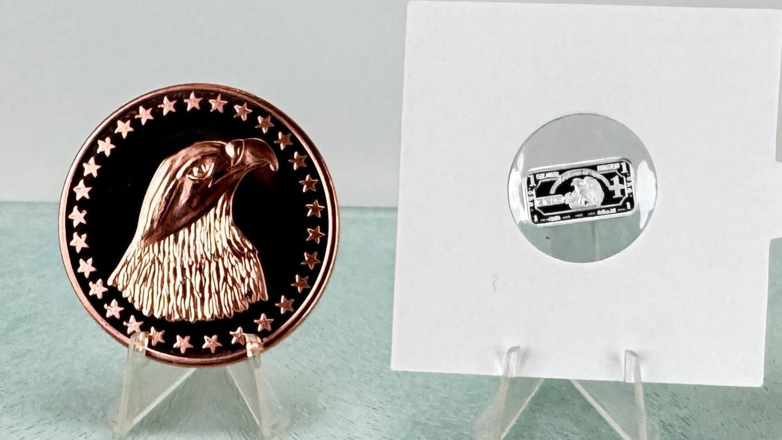 Silver & Copper Bar & Round * Two-Piece Eagle Set * Fine .999 Bullion