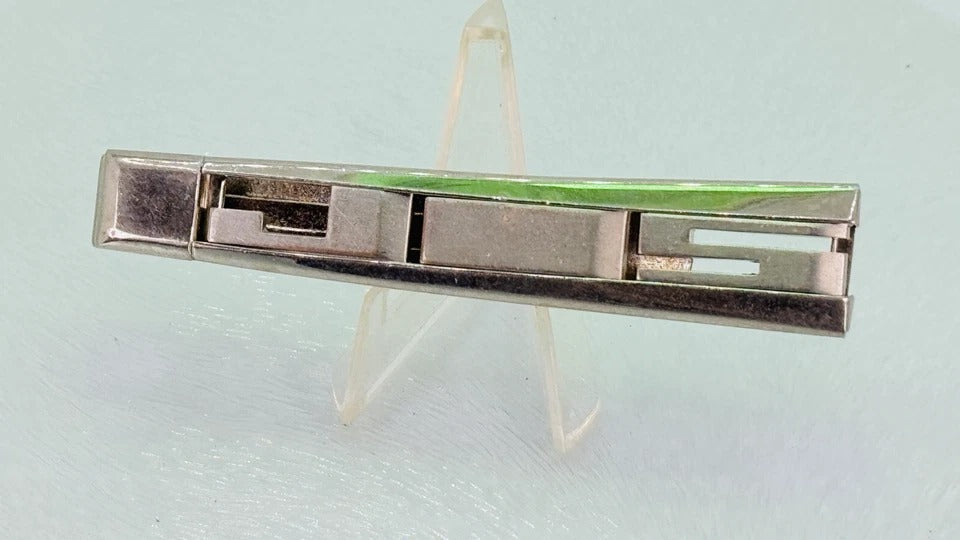 Custom Swank Silver-Tone Money Clip * Unique "JS" Metal Face Design