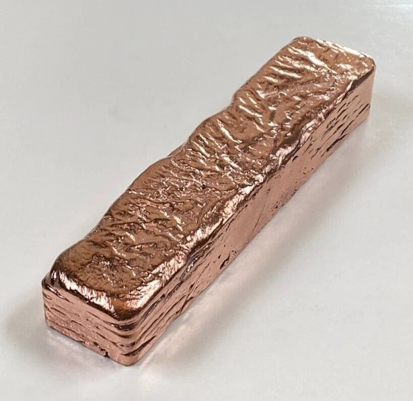 Copper Bar * Loaf Style Ingot * 2.51 Lbs. * 99.9 Fine Bullion * Smooth Finish