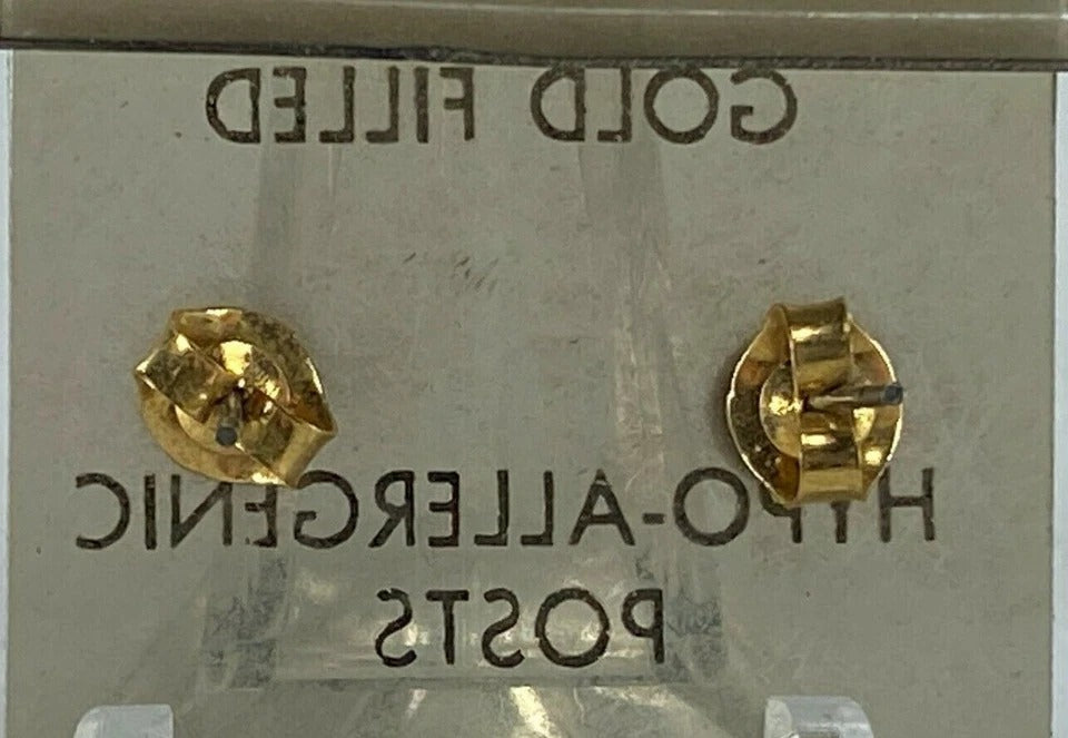 Gold Filled Fiery Opal Studs * Vintage 1980's New Old Stock * Hypoallergenic