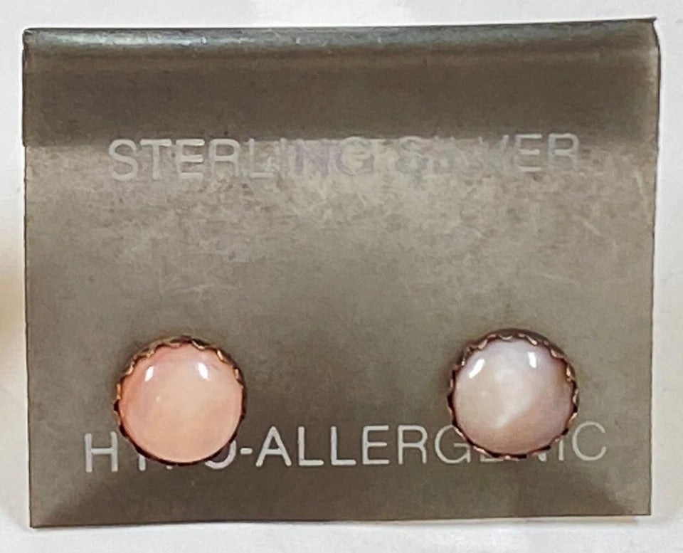 Sterling Silver .925 * Large Opal Earrings * Vintage 1980's NOS * Hypoallergenic