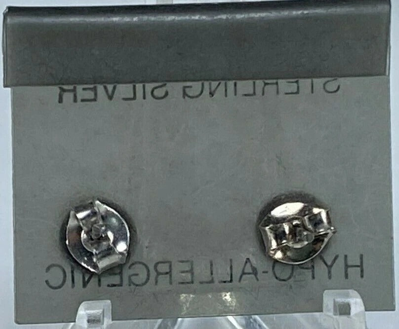 Sterling Silver .925 * Large Opal Earrings * Vintage 1980's NOS * Hypoallergenic