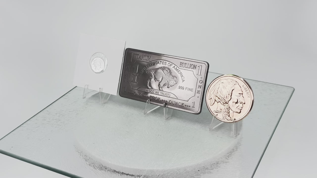 Silver, Copper and Titanium * Buffalo Art Bar and Coins * Three-Piece Mixed Bullion Set * Minted in the USA