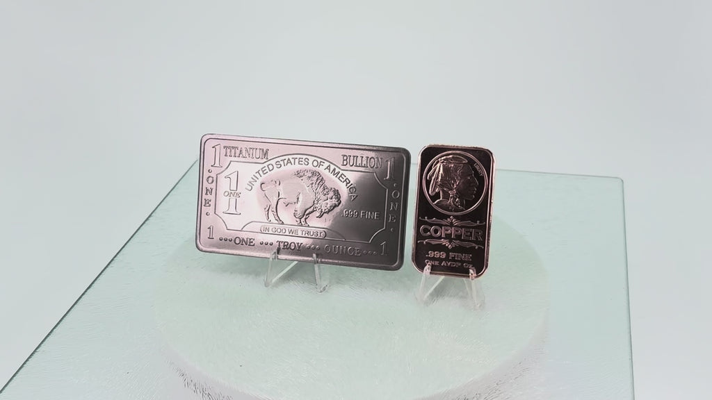 Titanium & Copper * Native American Art Bars * Two-Piece Set * Fine .999 Bullion