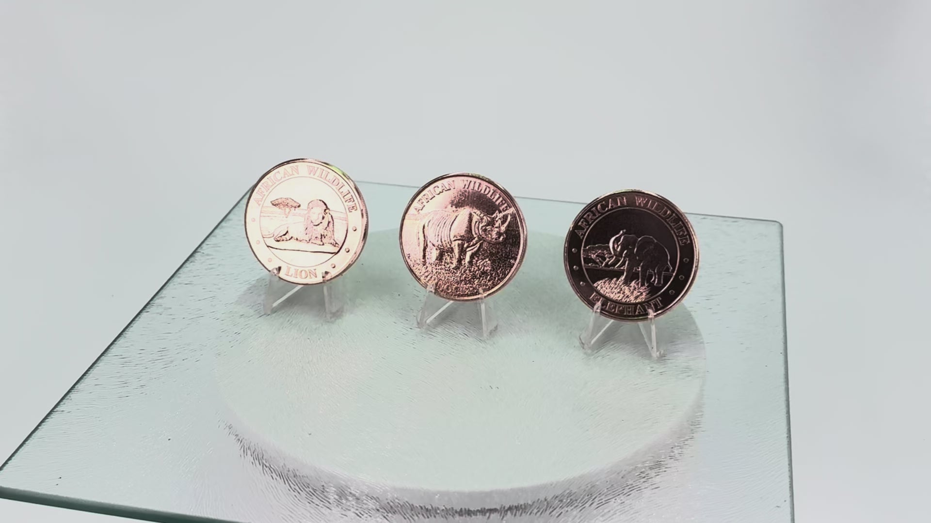 Copper Art Coins * Three-Piece African Wildlife Series * Fine .999 Bullion * Minted in the USA