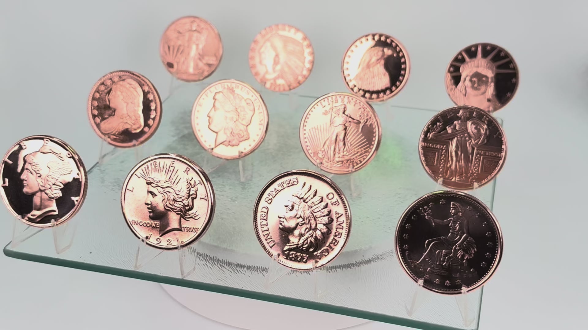 Copper Art Coins * Twelve-Piece Liberty Lot * Fine .999 Bullion * Minted in USA
