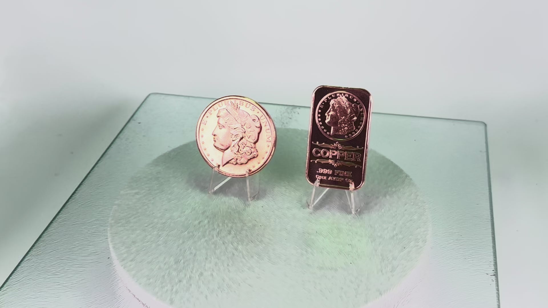 Copper Art Coin & Bar * Two-Piece Morgan Dollar Set * Fine .999 Bullion