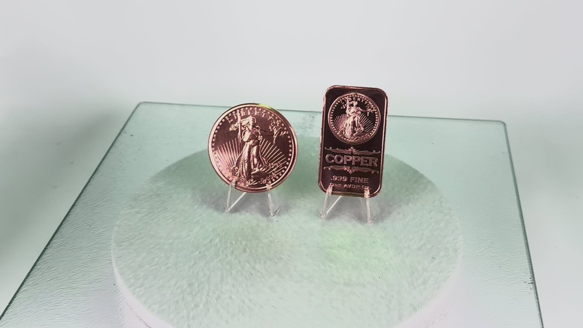 Copper Art Coin & Bar * Two-Piece Saint Gaudens Set * Fine .999 Bullion