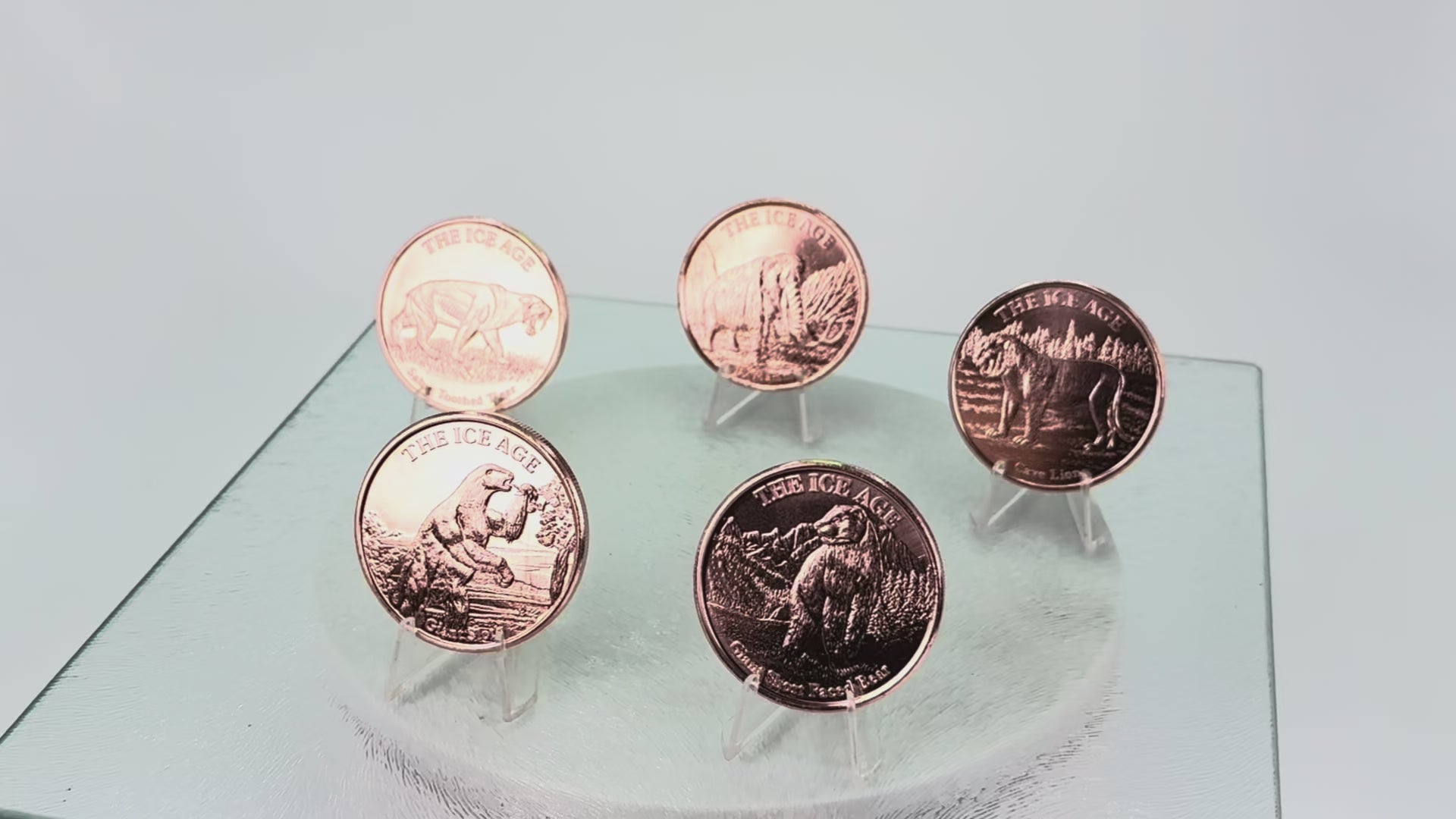 Copper Art Coins * Ice Age Series * Five-Piece Set * Fine .999 Bullion * Minted in the USA