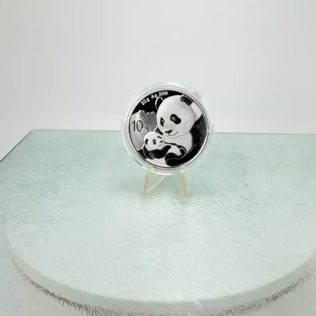2019 Chinese Panda * 30g 10 Yuan * BU .999 Fine Silver Coin * Plus Free Capsule