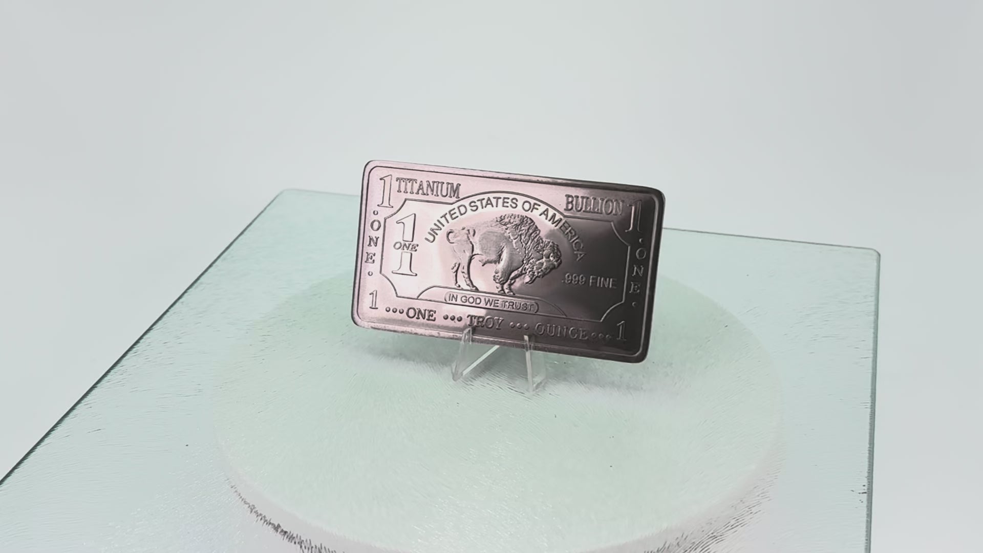 Titanium Buffalo Art Bar * One Troy Ounce * Fine .999 Bullion * Minted in the US