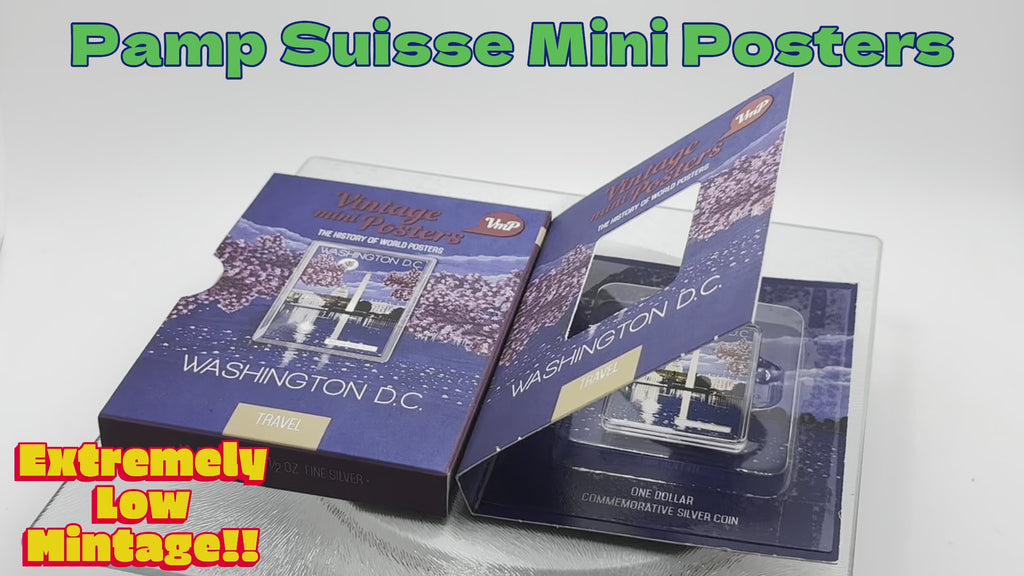 Niue 2015 $1 Vintage Mini Posters “Washington D.C.” – PAMP Suisse 1/2 Oz Silver Bar